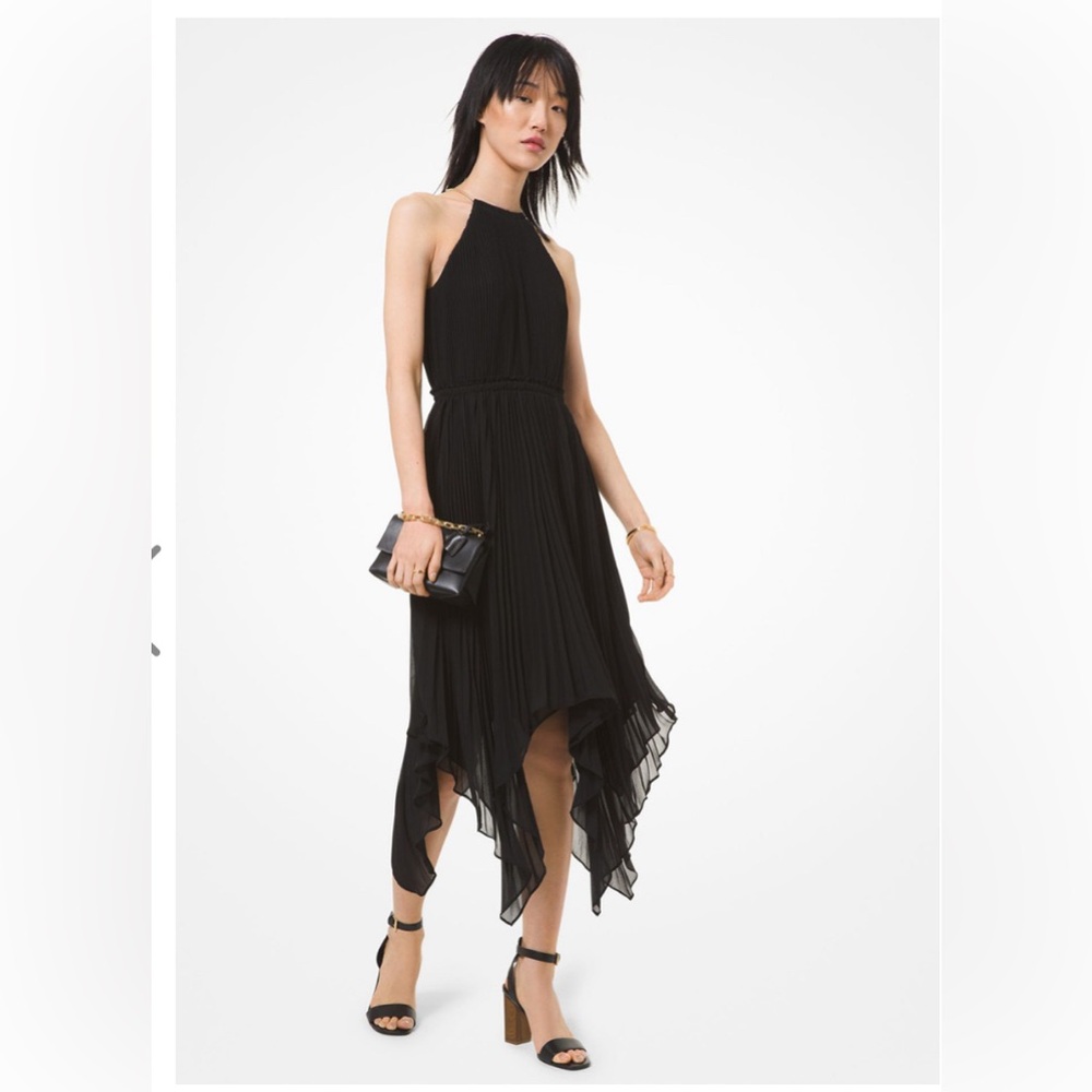 MICHAEL MICHAEL KORS Pleated georgette halter dress